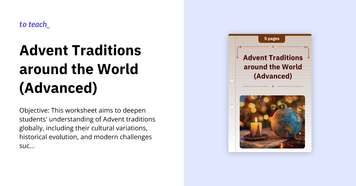 Advent Traditions around the World (Advanced)